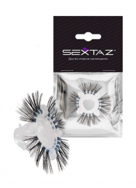 Эластичное эрекционное кольцо с черными «ресничками» - Sextaz - в Батайске купить с доставкой
