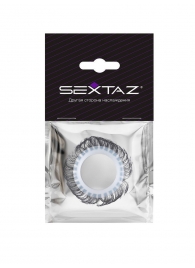 Эластичное эрекционное колечко с черными «ресничками» - Sextaz - в Батайске купить с доставкой