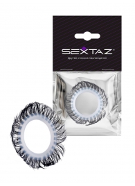 Эластичное эрекционное колечко с черными «ресничками» - Sextaz - в Батайске купить с доставкой
