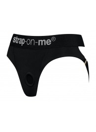 Черные трусики для насадок Heroine Lingerie Harness - size XL - Strap-on-me - купить с доставкой в Батайске