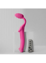 Ярко-розовый безремневой страпон Strap-on-me Vibrating Bendable Strap-On size XL - Strap-on-me - купить с доставкой в Батайске