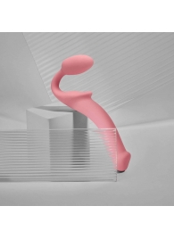 Розовый безремневой страпон Strap-on-me Semi-Realistic Bendable Strap-On size XL - Strap-on-me - купить с доставкой в Батайске