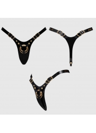 Черный пояс для фиксации насадок Strap-On-Me Leatherette Harness Fabulous - Strap-on-me - купить с доставкой в Батайске