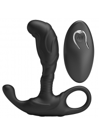 Черный изогнутый массажёр простаты с вибрацией и пультом ДУ - Baile - в Батайске купить с доставкой