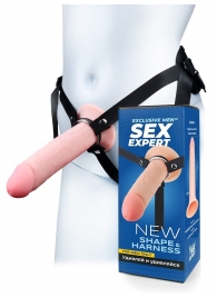 Мужской полый страпон на регулируемых ремешках - 22 см. - Sex Expert - купить с доставкой в Батайске