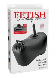 Черное надувное кресло с платформой для фиксации дилдо Body Dock Inflatable Love Seat - Pipedream - купить с доставкой в Батайске