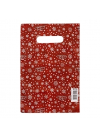 Красный подарочный новогодний пакет с вырубной ручкой (20х30 см) - Сима-Ленд - купить с доставкой в Батайске