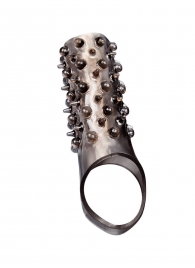 Дымчатая насадка на пенис с шипами и выпуклостями - 12,5 см. - Sex Expert - в Батайске купить с доставкой