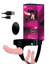 Женский страпон с 3 насадками и вибрацией - Erowoman-Eroman - купить с доставкой в Батайске