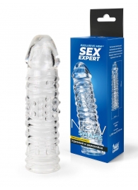 Прозрачная закрытая насадка на пенис - 17 см. - Sex Expert - в Батайске купить с доставкой
