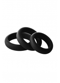 Набор из 3 черных эрекционных колец Smooth Silicone Cockring Pack - Dream Toys - в Батайске купить с доставкой