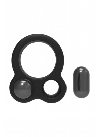 Черное эрекционное кольцо с утяжелителями Cockring Dual Weight - Dream Toys - в Батайске купить с доставкой