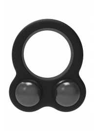 Черное эрекционное кольцо с утяжелителями Cockring Dual Weight - Dream Toys - в Батайске купить с доставкой