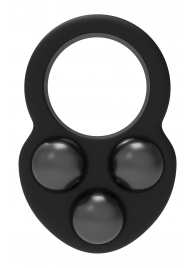 Черное эрекционное кольцо с утяжелителями - Dream Toys - в Батайске купить с доставкой