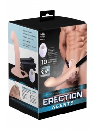 Телесный полый страпон с вибрацией Erection Agents - 24,1 см. - NMC - купить с доставкой в Батайске
