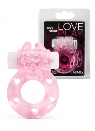 Розовое эрекционное виброкольцо в форме зайчика - 1137 - в Батайске купить с доставкой