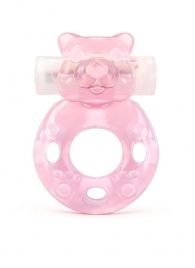 Розовое эрекционное виброкольцо в форме мишки - 1137 - в Батайске купить с доставкой