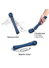 Синий вибромассажёр с насадками Man.wand Edgy - Manwan - в Батайске купить с доставкой