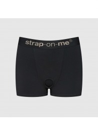 Черные трусики-боксеры для фиксации насадок Strap-on-me Harness Lingerie Allure - size S - Strap-on-me - купить с доставкой в Батайске