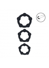 Набор из 3 эрекционных колец Beaded Silicone Cockring Set - Shots Media BV - в Батайске купить с доставкой