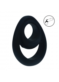Черное эрекционное кольцо Double Ergo Silicone Cockring - Shots Media BV - в Батайске купить с доставкой