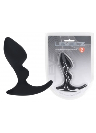 Черная анальная пробка для массажа простаты Double Ripple Silicone Prostate Massager - Shots Media BV - в Батайске купить с доставкой