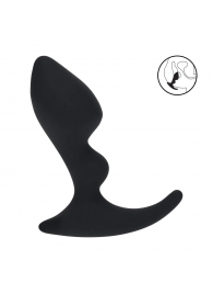 Черная анальная пробка для массажа простаты Double Ripple Silicone Prostate Massager - Shots Media BV - в Батайске купить с доставкой