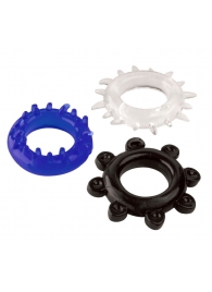 Набор из 3 эрекционных колец разного цвета и рельефа - Boys of Toys - в Батайске купить с доставкой