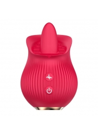 Красный вибратор с язычком Petal Bliss - Boys of Toys