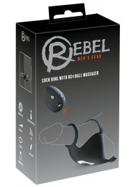 Черная вибронасадка для эрекции и стимуляции мошонки Cock ring with RC ball massager - Orion - в Батайске купить с доставкой