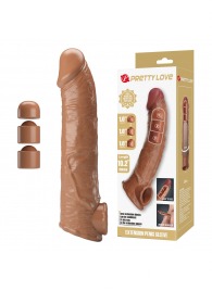 Карамельный фаллоудлинитель с подхватом мошонки Silas - 26 см. - Baile - в Батайске купить с доставкой