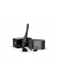 Черная секс-машина с функцией нагрева, насадками и присоской Sesh - Zalo - купить с доставкой в Батайске