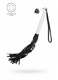 Плеть с белой рукоятью и чёрными хлыстами - 50 см. - Pecado - купить с доставкой в Батайске