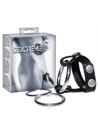 Подхват для мошонки с 3 съемными эрекционными кольцами Leder-Riemen - Orion - в Батайске купить с доставкой