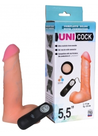 Фаллическая насадка Харнесс UNICOCK 5,5  с вибрацией - 17 см. - LOVETOY (А-Полимер) - купить с доставкой в Батайске