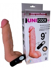 Фаллическая насадка Харнесс UNICOCK 9  с вибрацией - 24 см. - LOVETOY (А-Полимер) - купить с доставкой в Батайске