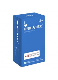 Классические презервативы Unilatex Natural Plain - 12 шт. + 3 шт. в подарок - Unilatex - купить с доставкой в Батайске