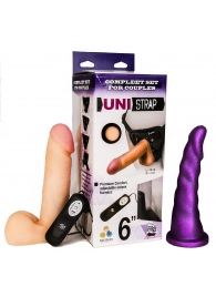 Вибрострапон с двумя насадками UniStrap - 18 и 18 см. - LOVETOY (А-Полимер) - купить с доставкой в Батайске