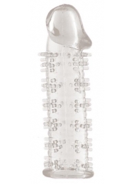 Гелевая прозрачная насадка с шипами - 12 см. - Toyfa Basic - в Батайске купить с доставкой