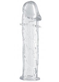 Гладкая прозрачная насадка с усиками под головкой - 12,5 см. - Toyfa Basic - в Батайске купить с доставкой