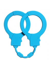 Голубые силиконовые наручники Stretchy Cuffs Turquoise - Lola Games - купить с доставкой в Батайске