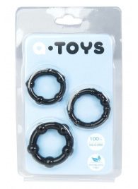 Набор из 3 чёрных эрекционных колец A-toys - A-toys - в Батайске купить с доставкой