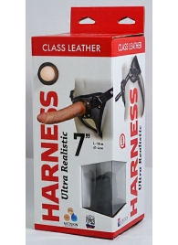 Насадка-фаллоимитатор на кожаных трусиках Harness Ultra Realistic 7  - 18 см. - LOVETOY (А-Полимер) - купить с доставкой в Батайске