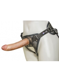 Насадка-фаллоимитатор на кожаных трусиках Harness Ultra Realistic 7  - 18 см. - LOVETOY (А-Полимер) - купить с доставкой в Батайске