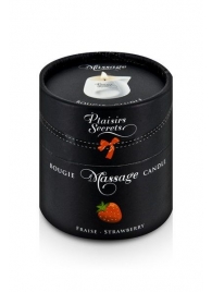 Массажная свеча с ароматом клубники Bougie de Massage Gourmande Fraise - 80 мл. - Plaisir Secret - купить с доставкой в Батайске