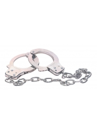 Наручники из металла с длинной цепочкой CHROME HANDCUFFS METAL HANDCUFFS W. KEY - NMC - купить с доставкой в Батайске
