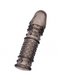 Дымчатая закрытая насадка ToyFa XLover с чешуйками и пупырышками - 13,5 см. - ToyFa - в Батайске купить с доставкой