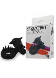 Чёрное эрекционное виброкольцо Sweet Ring с дельфинчиком - Baile - в Батайске купить с доставкой