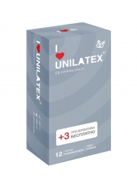 Презервативы с рёбрами Unilatex Ribbed - 12 шт. + 3 шт. в подарок - Unilatex - купить с доставкой в Батайске