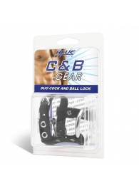 Утяжка на пенис на замочке Duo Cock And Ball Lock - BlueLine - купить с доставкой в Батайске